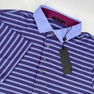 Greyson Savannah Polo Shirt Mens XL Taro Purple‎ Blue Stripe Golf NWT